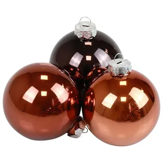 Glaskugeln für Weihnachtsdeko edle Christbaumkugeln glänzend Metallaufhängung, 12 Stück