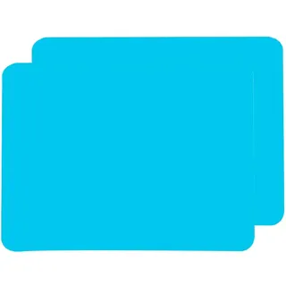 MXDHOKY 2 Stücke Silikon Platzsets, Hitzebeständig Tischset, Silikon Kinder Platzset, Silikonfolie Bastelmatte, Waschbar für Küche, Thekenmatten, Kunsthandwerk, Heimwerkerzubehör(Blau)