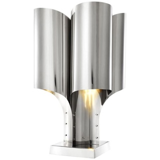Casa Padrino Tischleuchte Silber 46 x 46 x H. 82,5 cm - Luxus Tischlampe