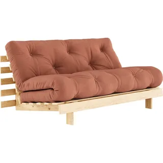 Karup Roots Schlafcouch Baumwolle/Polyester 2,5-Sitzer Braun