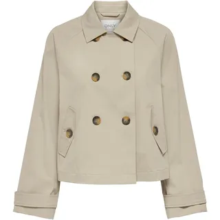 Only Damen Onlapril Short OTW Noos Trenchcoat, Oxford Tan, XS