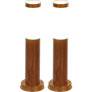 GLOBO Wegeleuchte Edelstahl Kunststoff 7,6x45 cm 2er Set braun