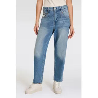 Herrlicher Straight-Jeans "Brooke Recycled Denim Light", Damen, Gr. 27, N-Gr, blau (blast), Denim/Jeans, Obermaterial: 99% Baumwolle, 1% Elasthan, casual, loose fit knöchelfrei, Jeans, krempelbar