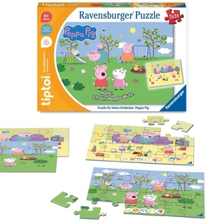 Ravensburger Puzzle 2 x 24 Teile Puzzle tiptoi Puzzeln, Entdecken... Peppa Pig 00163, 24 Puzzleteile