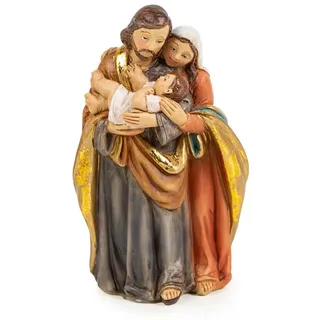 Logbuch-Verlag Krippen-Zubehör Kleine Weihnachtskrippe Heilige Familie 10 cm - Maria Josef Jesus grau|rot