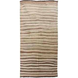 Nain Trading Orientteppich Kelim Fars Antik 150x335 Handgewebter Orientteppich / Perserteppich, rechteckig, Höhe: 5 mm beige