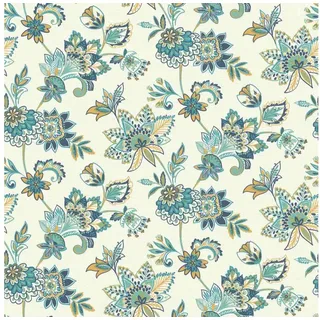 Rasch Vliestapete Salsa, 466737, Floral, 10.05 x 0.53 m, Blau, Grün, Braun, Weiß