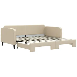 vidaXL Tagesbett Ausziehbar Creme 100x200 cm Stoff1884204