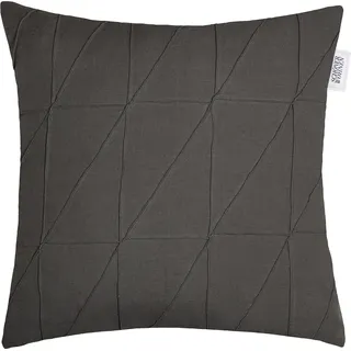 Dekokissen "Across", grau (anthrazit, unifarben), B:45cm L:45cm, Baumwolle, Leinen, SCHÖNER WOHNEN-KOLLEKTION, Dekokissen_Sitzkissen_Kissenhüllen, mit graphischer Ziernaht