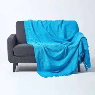 Homescapes Nirvana Plaid 150 x 200 cm Hellblau