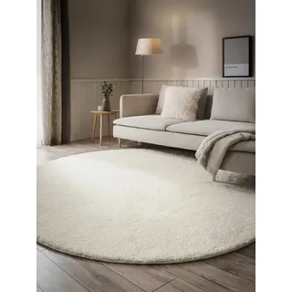 benuta Soda Hochflorteppich 200 x 200 cm Weiß