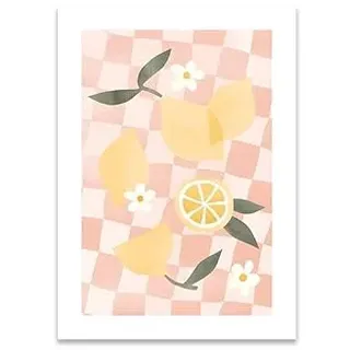 Rosa Surfer Strand Poster Bunte Blume Zitrone Wand Kunstdruck Nordische Leinwand Malerei Modernes Bild for Wohnzimmer Dekor (Color : 5, Size : 40x50cm no frame)