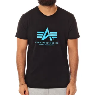 Alpha Industries Herren Basic T-Shirt,Schwarz (Black/Blue 93), XXX-Large