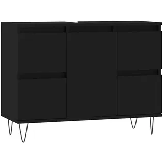 vidaXL Badschrank Schwarz 80x33x60 cm Holzwerkstoff