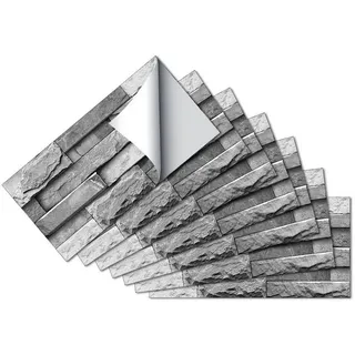 kahcop Küchen Fliesenaufkleber, Mosaik Fliesenaufkleber 15x30cm Badezimmer Selbstklebende Fliesendekor Aufkleber Backstein zum Küche Esszimmer Bad Fliesenfolie Deko