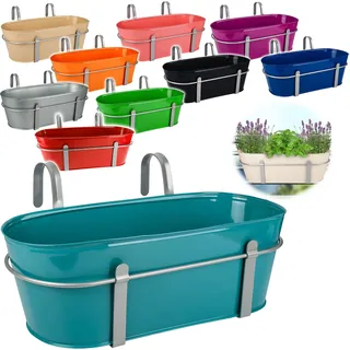 alles-meine.de GmbH Hänge - Topf/Blumentopf/Balkonkasten Farbwahl Ø 50 cm - mit Haken - Metall - bunt - oval - länglich - Hängend - Aufhängen - groß - mit Henkel - Eimer ..