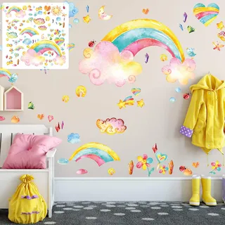 XXL Wandtattoo Regenbogen rainbow Set verschiedene Motive| Kinderzimmer Aufkleber bunt Wanddeko