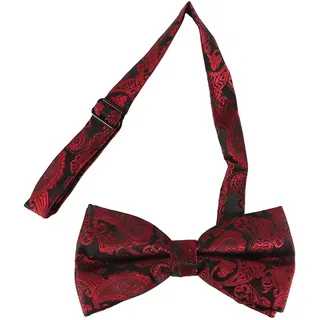 Laroal Burgunderrote, vorgebundene Fliege aus Jacquard-Seide mit Paisleymuster für Herren für Hochzeiten, formelle Anlässe, Black Tie-Anlässe und Abendgarderobe