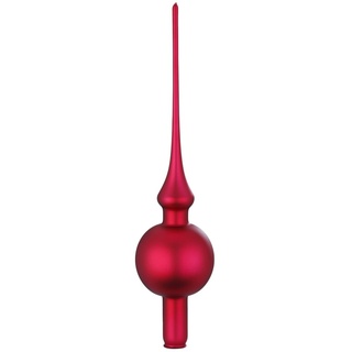 INGE-GLAS® Christbaumspitze einfarbige Spitze, ochsenblut matt, Ø7cm x 30cm (1-tlg), mundgeblasen rot