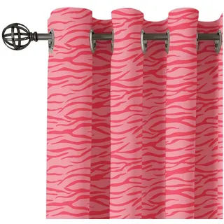 Abakuhaus Gardine Dekorative 2-Panel-Fenstervorhänge für Schlafzimmer Wohnzimmer, rosa Zebra Gewellte Streifen Safari rosa 280 cm x 245 cm