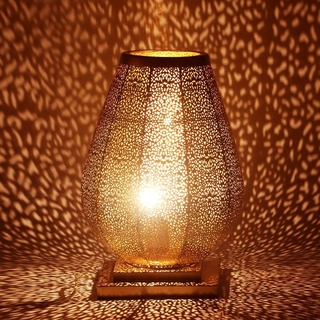 Marrakesch Orient & Mediterran Interior Stehlampe Orientalische Tischlampe Lampe Manal 37cm in Gold goldfarben