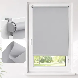 salcar Verdunklungsrollo Seitenzugrollo Klemmfix 100 x 130 cm grau