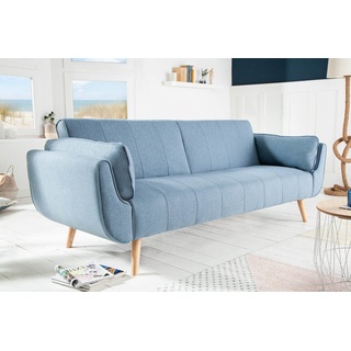 riess-ambiente Schlafsofa DIVANI 220cm hellblau / natur, Einzelartikel 1 Teile, Wohnzimmer · Strukturstoff · 3-Sitzer · Couch mit Bettfunktion · Retro blau