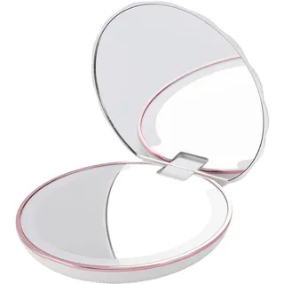 Matybobe LED-Kompakt-Make-up-Spiegel, Tragbar, Touch-dimmbar, Doppelseitig, 1 X 2 X Vergrößerung, Taschenspiegel, Handtasche, Geldbörse