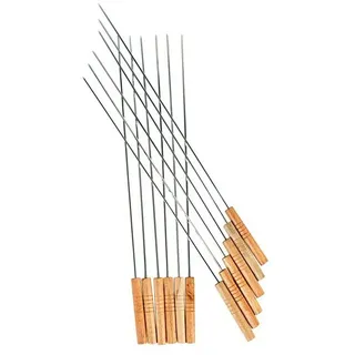 BURI Grillspieß BBQ Grillspieße 12er-Set 48cm Schaschlikspieße Fleischspieße Schaschli