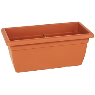 Dehner Blumentopf Blumenkasten Akea, Länge 60/80/100 cm, Kunststoff, Hochwertiger Blumenkasten, schlichtes Design für Balkon und Garten orange 100 cm x 40 cm x 46 cm