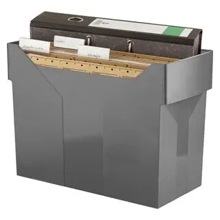 Böttcher-AG Hängeregister-Box A4, für 20 Hängemappen, ohne Deckel, silber