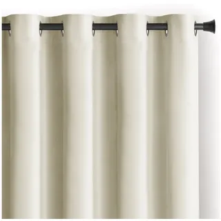 AmeliaHome RESTILO Set Vorhang Ösen 140 x 270 cm Beige