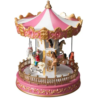 Konstsmide LED-Szenerie Karussell 0,18 x 0,24 m pink/mehrfarbig mit Musik und Zeitschaltuhr