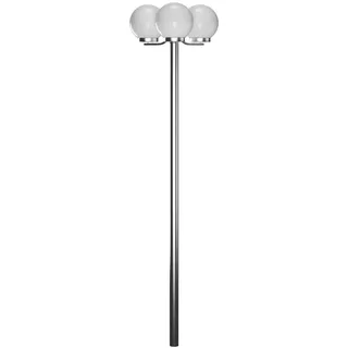 vidaXL Garten-Kandelaber 3-flammig Edelstahl 220 cm - Weiß