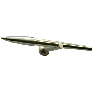 GARDINIA Gardinenstangen Set Omega 1-läufig 16mm 120cm Edelstahl-Optik