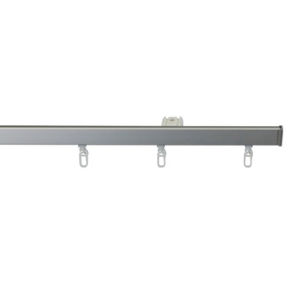 Gardinenschiene GARESA "Bilder- oder Aluminiumschiene" Gardinenstangen Gr. L: 600 cm, 1 läufig, grau (aluminiumfarben) Gardinenschienen