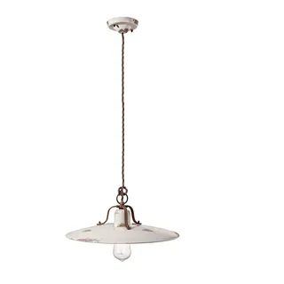 Ferroluce Retrò Grunge C1443 Pendelleuchte Hängelampe Industrial Vintage Weiß D40