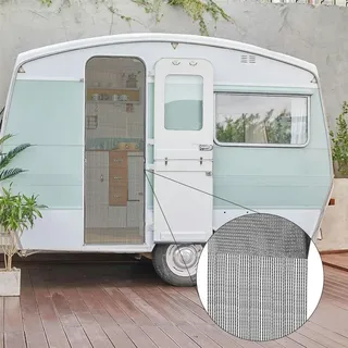 Bestlivings Fadengardine 56x185cm, Fadenvorhang für Wohnwagen in Anthrazit