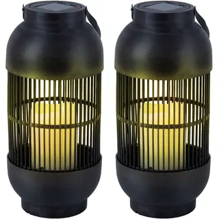 Expo Börse Laterne Kunststoff H 33 cm 2er Set schwarz