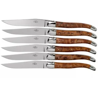 Forge de Laguiole Steakmesser Thujaholz poliert 6er Set