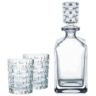 Nachtmann Whiskyglas Bossa Nova Whiskygläser + Karaffe 3er Set, Kristallglas weiß