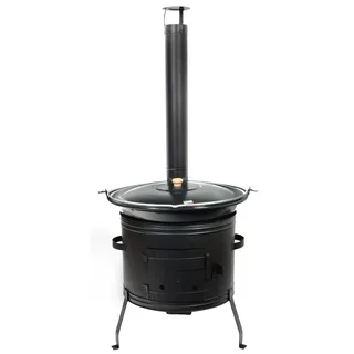 GRILLPLANET Gulaschkessel Gulaschkanone mit 22 Liter Gulaschkessel emailliert