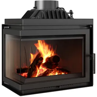 KRATKI Kamineinsatz Simple – 8 kW Holzofen-Einsatz mit seitlicher Verglasung – Türanschlag Links oder rechts – Energieeffizienzklasse A – 70,1 x 60 x 36 cm