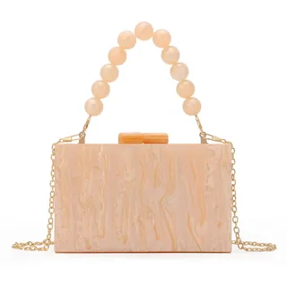 Fecialy Damen Acryl Clutch Geldbörse Perlen Abend Handtasche Marmor Clutch Formelle Party Braut Hochzeit Crossbody Tasche
