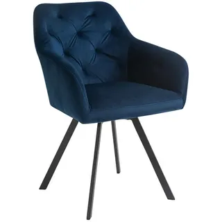 SalesFever Armlehnstuhl Samt blau