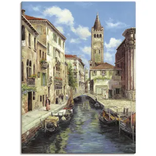 Wandbild ARTLAND "Venedig" Bilder Gr. B/H: 90 cm x 120 cm, Leinwandbild Venedig Hochformat, 1 St., beige (naturfarben) Kunstdrucke als Leinwandbild, Poster in verschied. Größen