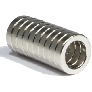 Neodym Magnet Mini Ringmagnete Mit Loch Bohrung 6mm Ringmagnet 9mm x 2mm Scheiben Magnete Stark - Flach Rund - N45 Stark (5)