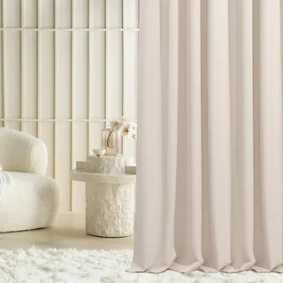 ROOM99 Vorhang mit Kräuselband Laurel 140 x 250 cm Creme, 1 Stück | Schiebegardinen Curtain Wohnzimmer Schlafzimmer für Schienensystem