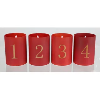 BURI Kugelleuchte BURI Adventskerzen 4er Set LED Glas Lampen Lichter Beleuchtung