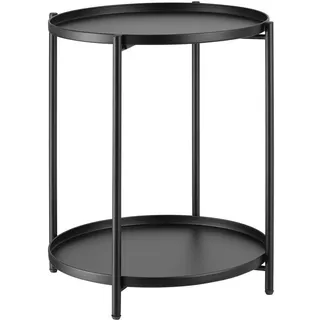Tectake Beistelltisch Schwarz Metall 45,5 x 45,5 x 53 cm